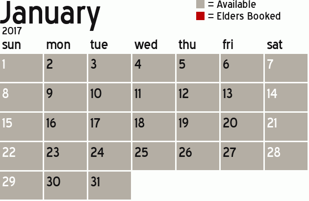 Missionary Dinner Calendar