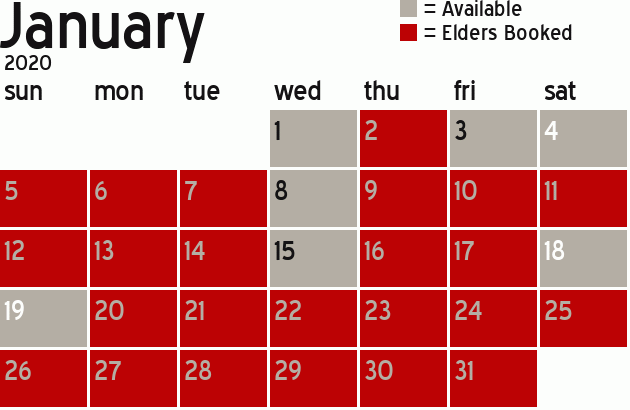 Missionary Dinner Calendar