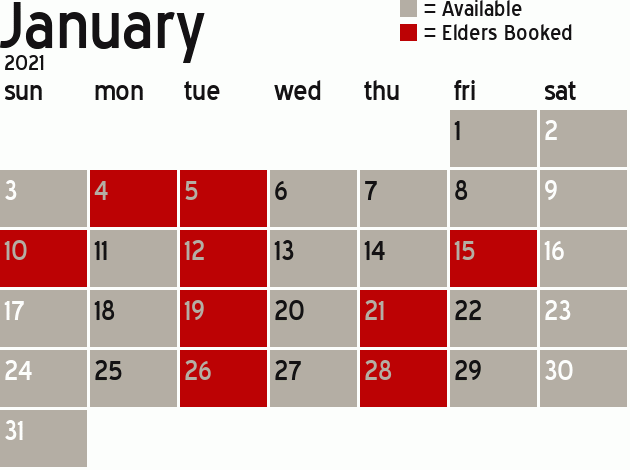 Missionary Dinner Calendar