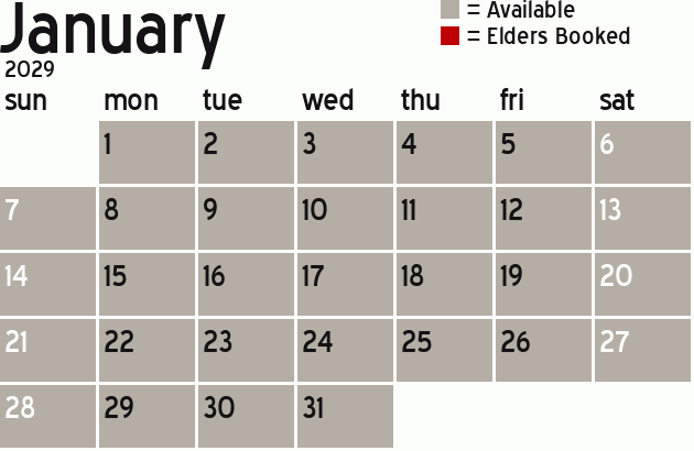 Missionary Dinner Calendar