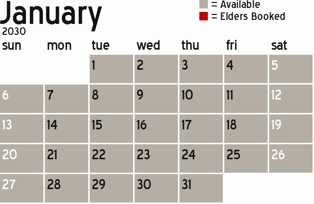 Missionary Dinner Calendar