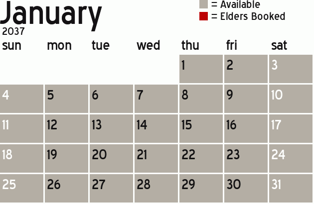 Missionary Dinner Calendar