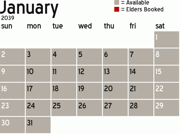 Missionary Dinner Calendar