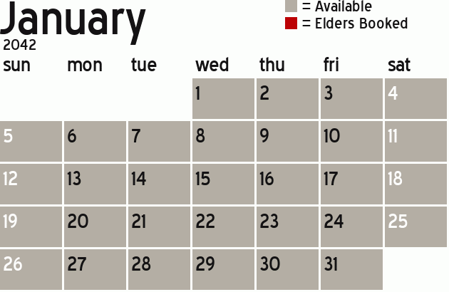 Missionary Dinner Calendar
