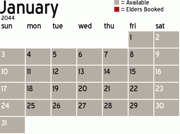 Missionary Dinner Calendar