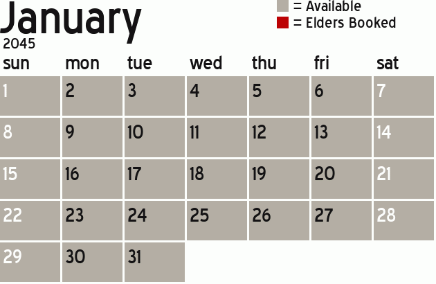 Missionary Dinner Calendar