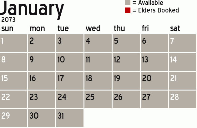 Missionary Dinner Calendar
