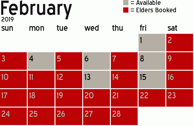 Missionary Dinner Calendar