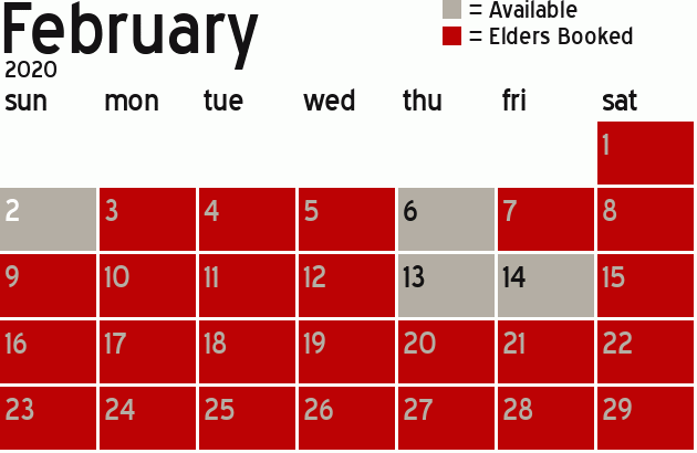 Missionary Dinner Calendar