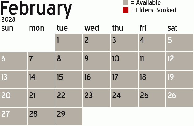 Missionary Dinner Calendar