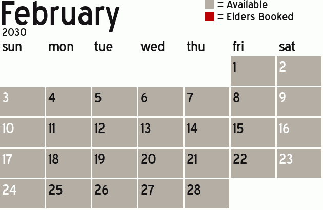 Missionary Dinner Calendar