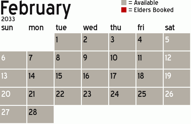 Missionary Dinner Calendar