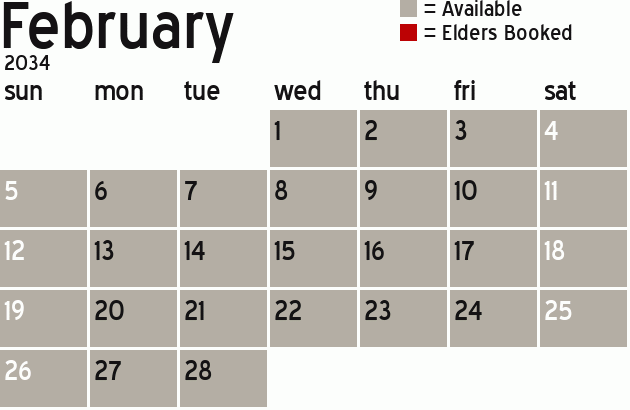 Missionary Dinner Calendar
