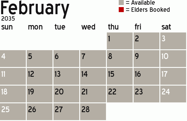 Missionary Dinner Calendar