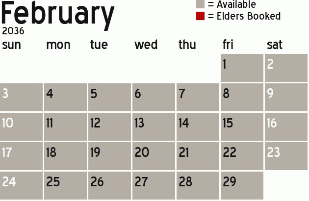 Missionary Dinner Calendar