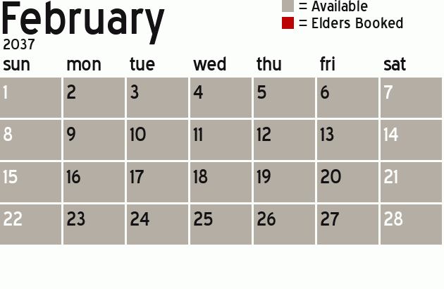 Missionary Dinner Calendar