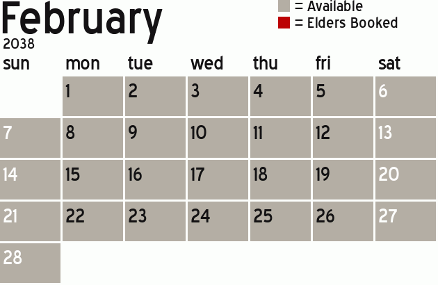 Missionary Dinner Calendar