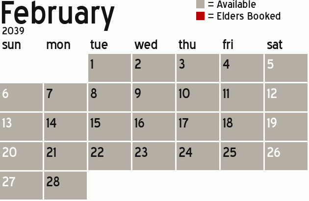 Missionary Dinner Calendar