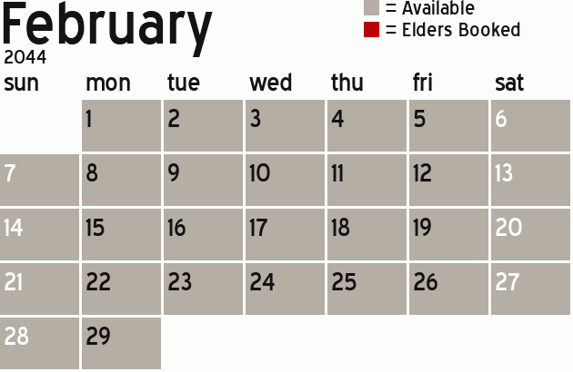 Missionary Dinner Calendar