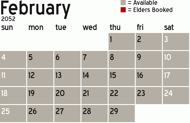 Missionary Dinner Calendar