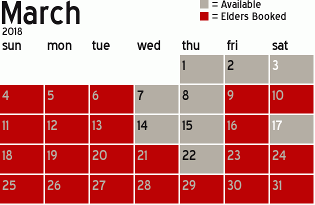 Missionary Dinner Calendar