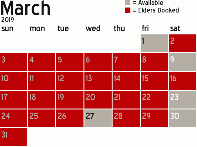 Missionary Dinner Calendar