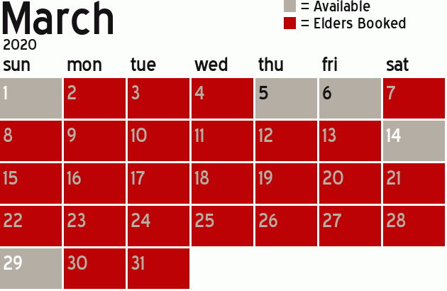 Missionary Dinner Calendar