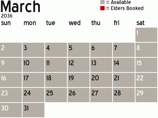 Missionary Dinner Calendar