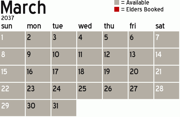 Missionary Dinner Calendar