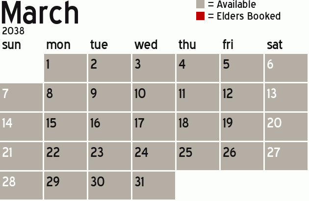 Missionary Dinner Calendar