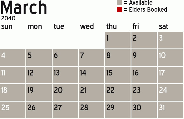 Missionary Dinner Calendar