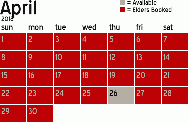 Missionary Dinner Calendar