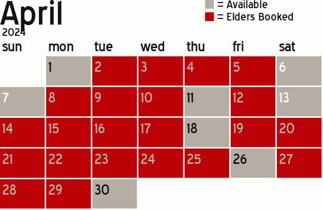 Missionary Dinner Calendar