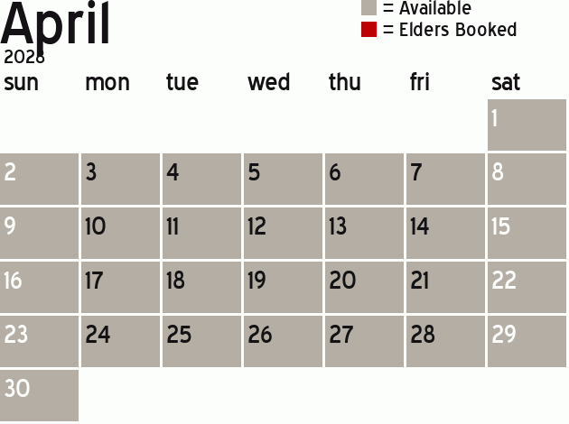 Missionary Dinner Calendar