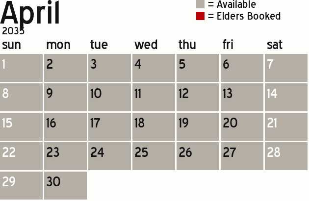 Missionary Dinner Calendar