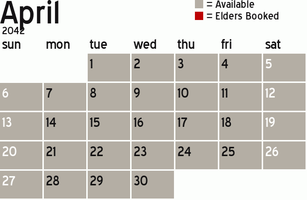 Missionary Dinner Calendar