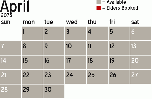 Missionary Dinner Calendar