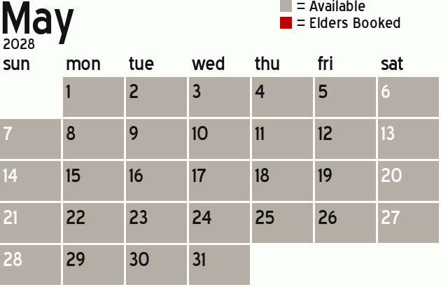 Missionary Dinner Calendar