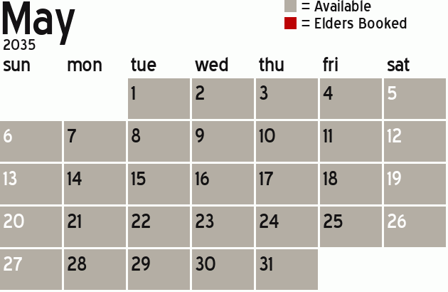 Missionary Dinner Calendar