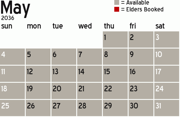 Missionary Dinner Calendar