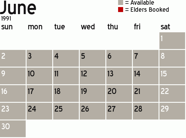 Missionary Dinner Calendar