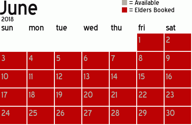 Missionary Dinner Calendar