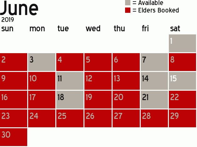 Missionary Dinner Calendar