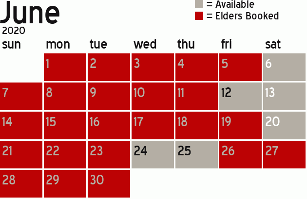 Missionary Dinner Calendar