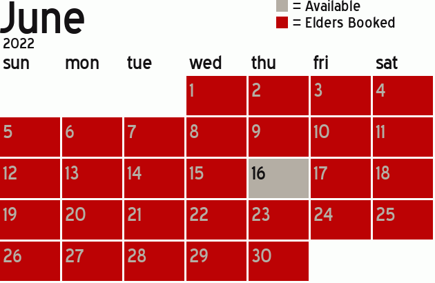 Missionary Dinner Calendar
