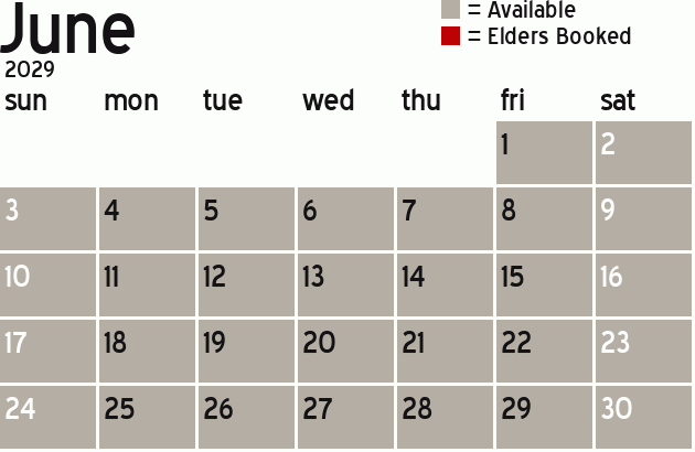 Missionary Dinner Calendar