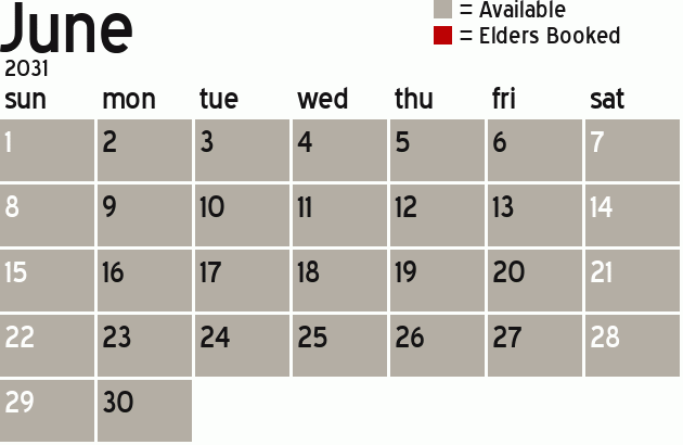 Missionary Dinner Calendar