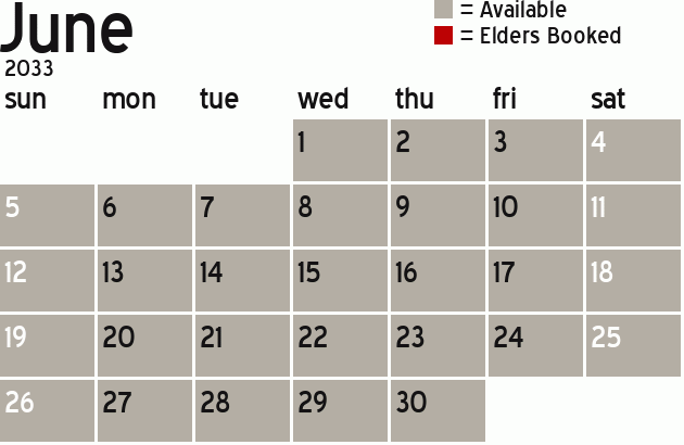 Missionary Dinner Calendar