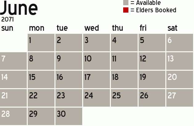 Missionary Dinner Calendar