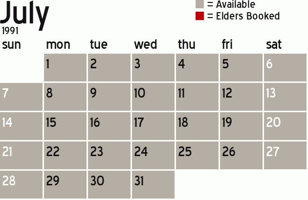 Missionary Dinner Calendar